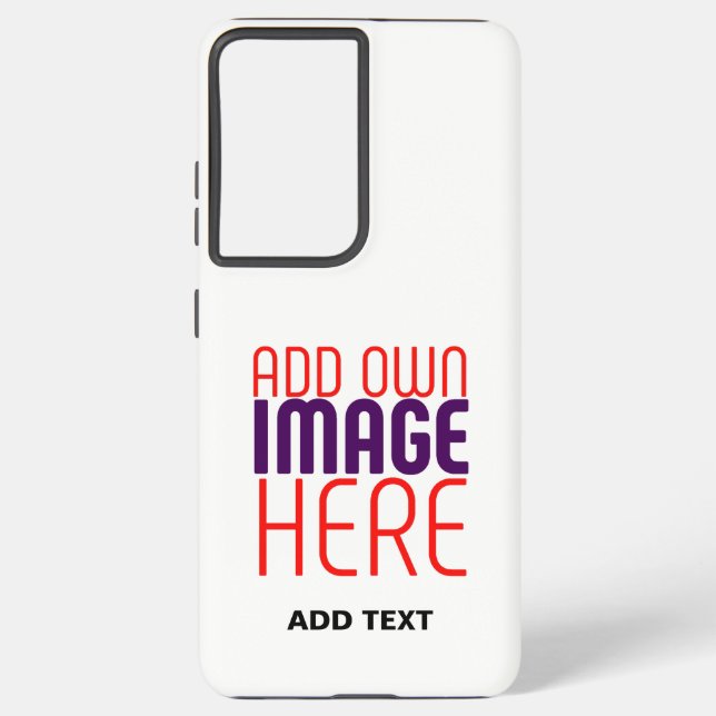 MODERN EDITABLE SIMPLE WHITE IMAGE TEXT TEMPLATE SAMSUNG GALAXY CASE (Back)