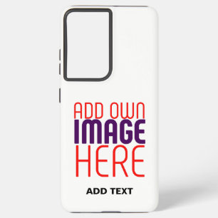 MODERN EDITABLE SIMPLE WHITE IMAGE TEXT TEMPLATE SAMSUNG GALAXY S21+ CASE