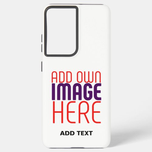 MODERN EDITABLE SIMPLE WHITE IMAGE TEXT TEMPLATE SAMSUNG GALAXY S21 CASE