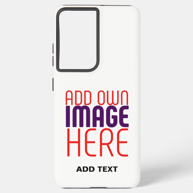MODERN EDITABLE SIMPLE WHITE IMAGE TEXT TEMPLATE SAMSUNG GALAXY CASE (Back)