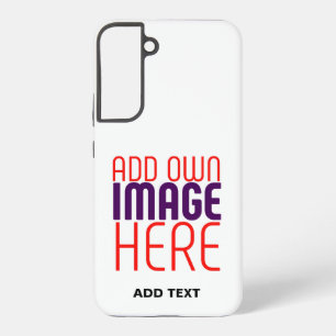 MODERN EDITABLE SIMPLE WHITE IMAGE TEXT TEMPLATE SAMSUNG GALAXY S22+ CASE