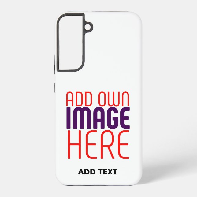 MODERN EDITABLE SIMPLE WHITE IMAGE TEXT TEMPLATE SAMSUNG GALAXY CASE (Back)