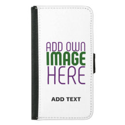 MODERN EDITABLE SIMPLE WHITE IMAGE TEXT TEMPLATE SAMSUNG GALAXY S5 WALLET CASE