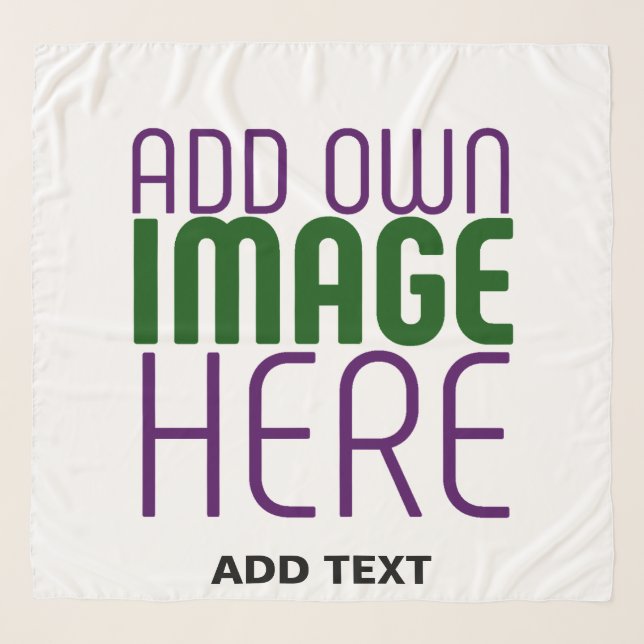 MODERN EDITABLE SIMPLE WHITE IMAGE TEXT TEMPLATE SCARF (Front)