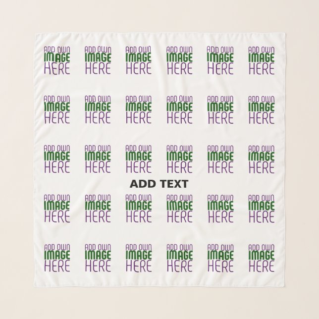 MODERN EDITABLE SIMPLE WHITE IMAGE TEXT TEMPLATE SCARF (Front)