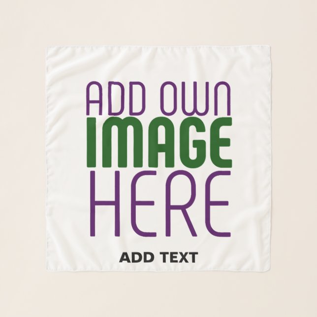 MODERN EDITABLE SIMPLE WHITE IMAGE TEXT TEMPLATE SCARF (Front)