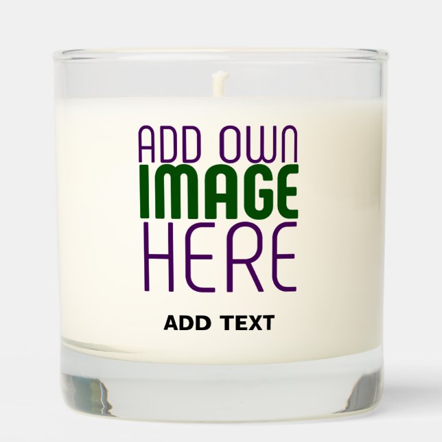 MODERN EDITABLE SIMPLE WHITE IMAGE TEXT TEMPLATE SCENTED CANDLE (Front)