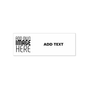 MODERN EDITABLE SIMPLE WHITE IMAGE TEXT TEMPLATE SELF-INKING STAMP