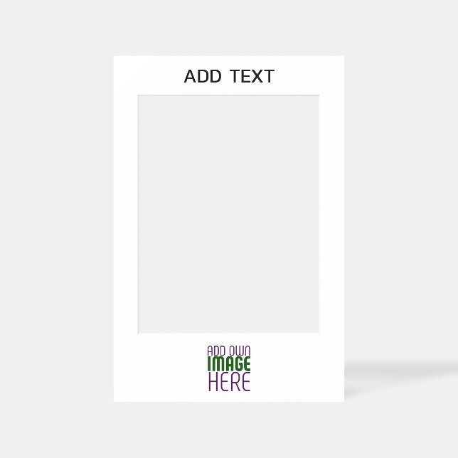 MODERN EDITABLE SIMPLE WHITE IMAGE TEXT TEMPLATE SELFIE FRAME (Front)