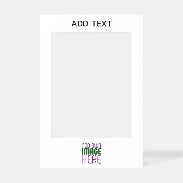 MODERN EDITABLE SIMPLE WHITE IMAGE TEXT TEMPLATE SELFIE FRAME (Front)