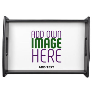 MODERN EDITABLE SIMPLE WHITE IMAGE TEXT TEMPLATE SERVING TRAY