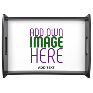 MODERN EDITABLE SIMPLE WHITE IMAGE TEXT TEMPLATE SERVING TRAY