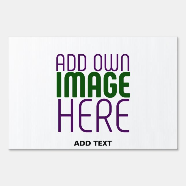 MODERN EDITABLE SIMPLE WHITE IMAGE TEXT TEMPLATE SIGN (Front)