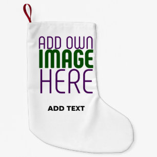 MODERN EDITABLE SIMPLE WHITE IMAGE TEXT TEMPLATE SMALL CHRISTMAS STOCKING