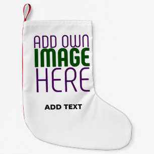 MODERN EDITABLE SIMPLE WHITE IMAGE TEXT TEMPLATE SMALL CHRISTMAS STOCKING