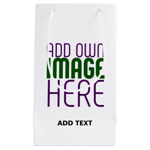 MODERN EDITABLE SIMPLE WHITE IMAGE TEXT TEMPLATE SMALL GIFT BAG