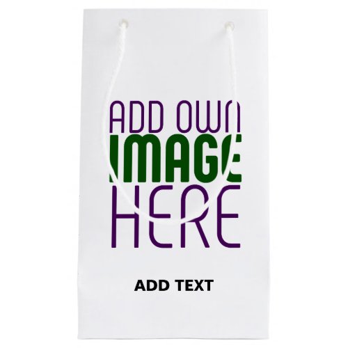 MODERN EDITABLE SIMPLE WHITE IMAGE TEXT TEMPLATE SMALL GIFT BAG