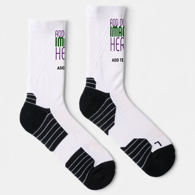 MODERN EDITABLE SIMPLE WHITE IMAGE TEXT TEMPLATE SOCKS (Right)