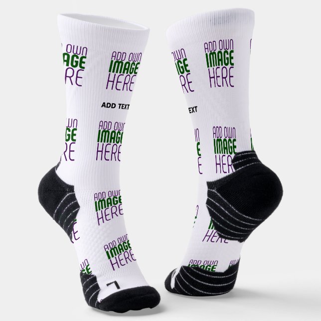MODERN EDITABLE SIMPLE WHITE IMAGE TEXT TEMPLATE SOCKS (Angled)