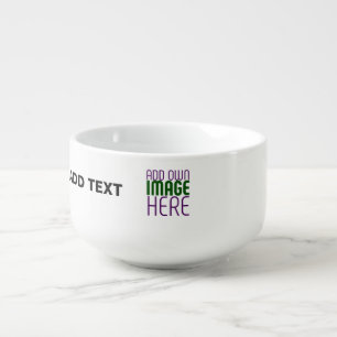 MODERN EDITABLE SIMPLE WHITE IMAGE TEXT TEMPLATE SOUP MUG