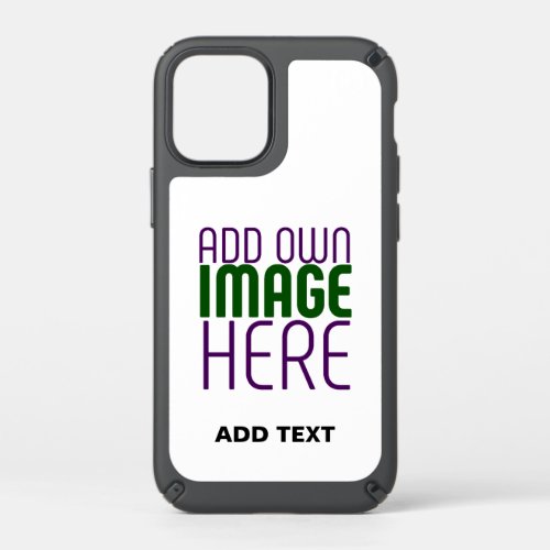 MODERN EDITABLE SIMPLE WHITE IMAGE TEXT TEMPLATE SPECK iPhone 12 MINI CASE
