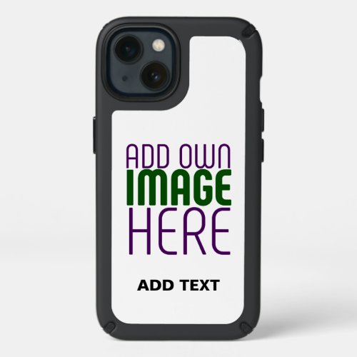 MODERN EDITABLE SIMPLE WHITE IMAGE TEXT TEMPLATE SPECK iPhone 13 CASE