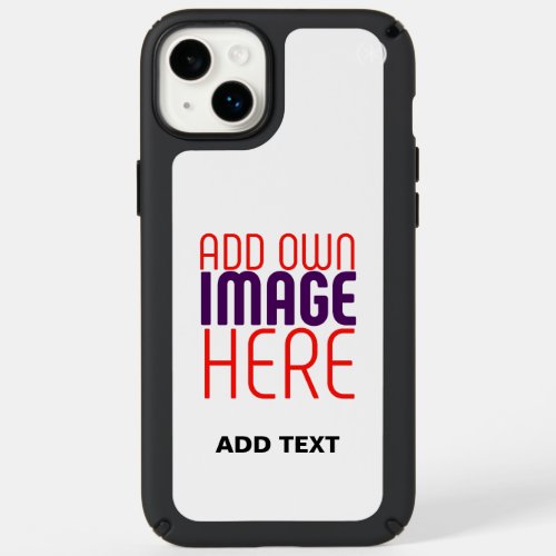 MODERN EDITABLE SIMPLE WHITE IMAGE TEXT TEMPLATE SPECK iPhone 14 PLUS CASE