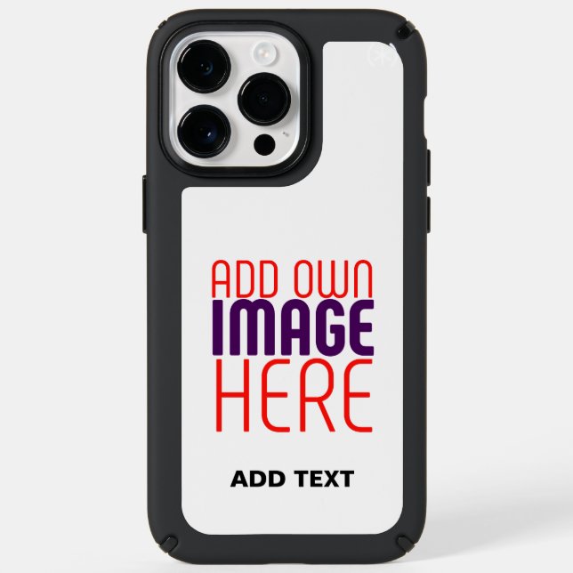 MODERN EDITABLE SIMPLE WHITE IMAGE TEXT TEMPLATE SPECK iPhone CASE (Front)