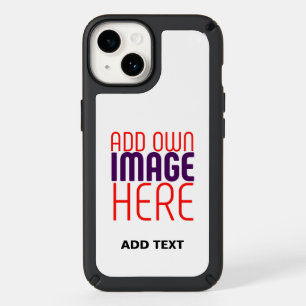 MODERN EDITABLE SIMPLE WHITE IMAGE TEXT TEMPLATE SPECK iPhone 14 CASE