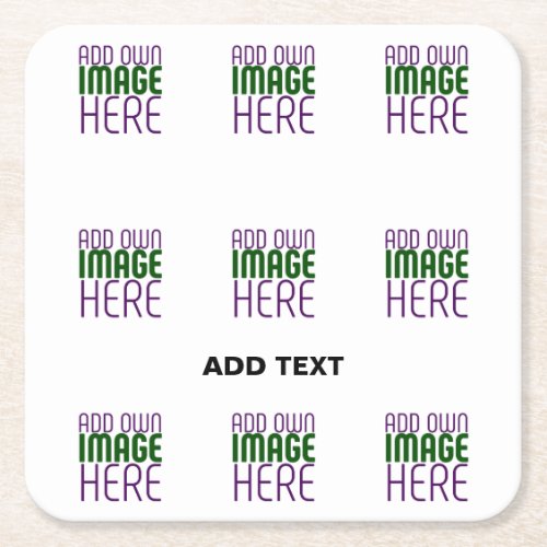 MODERN EDITABLE SIMPLE WHITE IMAGE TEXT TEMPLATE SQUARE PAPER COASTER