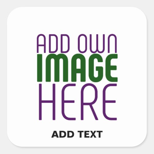 MODERN EDITABLE SIMPLE WHITE IMAGE TEXT TEMPLATE SQUARE STICKER