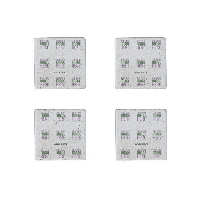 MODERN EDITABLE SIMPLE WHITE IMAGE TEXT TEMPLATE STONE MAGNET (Front)
