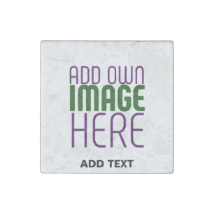 MODERN EDITABLE SIMPLE WHITE IMAGE TEXT TEMPLATE STONE MAGNET