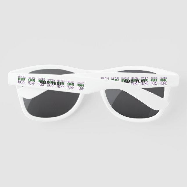 MODERN EDITABLE SIMPLE WHITE IMAGE TEXT TEMPLATE SUNGLASSES (Back)