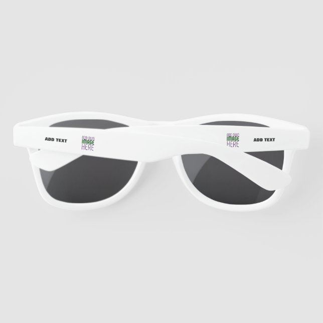 MODERN EDITABLE SIMPLE WHITE IMAGE TEXT TEMPLATE SUNGLASSES (Back)