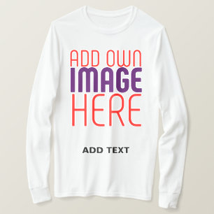 MODERN EDITABLE SIMPLE WHITE IMAGE TEXT TEMPLATE T-Shirt
