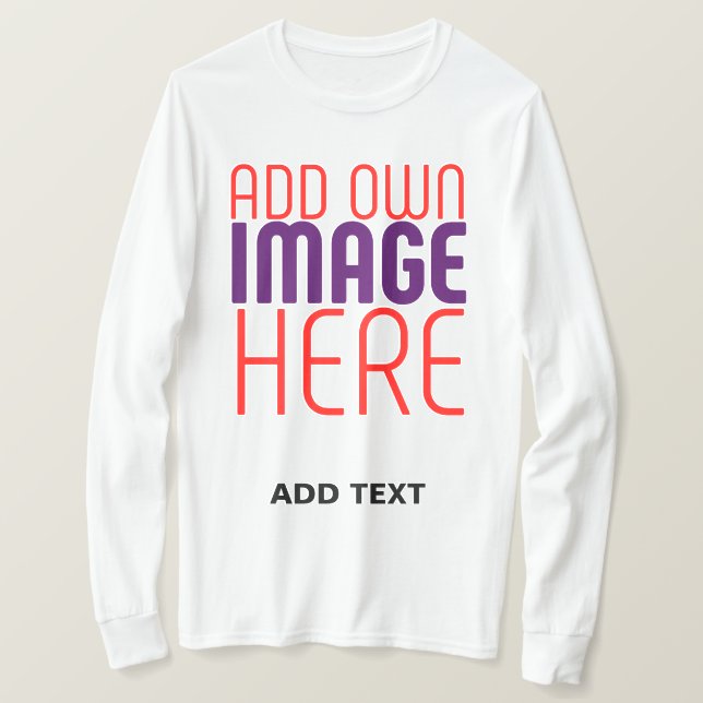 MODERN EDITABLE SIMPLE WHITE IMAGE TEXT TEMPLATE T-Shirt (Design Front)
