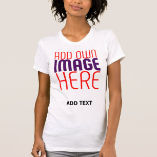 MODERN EDITABLE SIMPLE WHITE IMAGE TEXT TEMPLATE T-Shirt