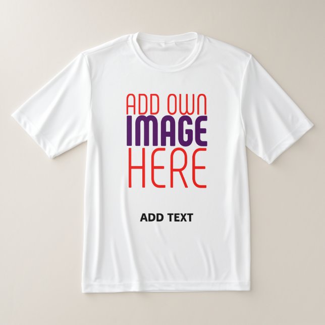 MODERN EDITABLE SIMPLE WHITE IMAGE TEXT TEMPLATE T-Shirt (Laydown)