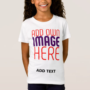 MODERN EDITABLE SIMPLE WHITE IMAGE TEXT TEMPLATE T-Shirt