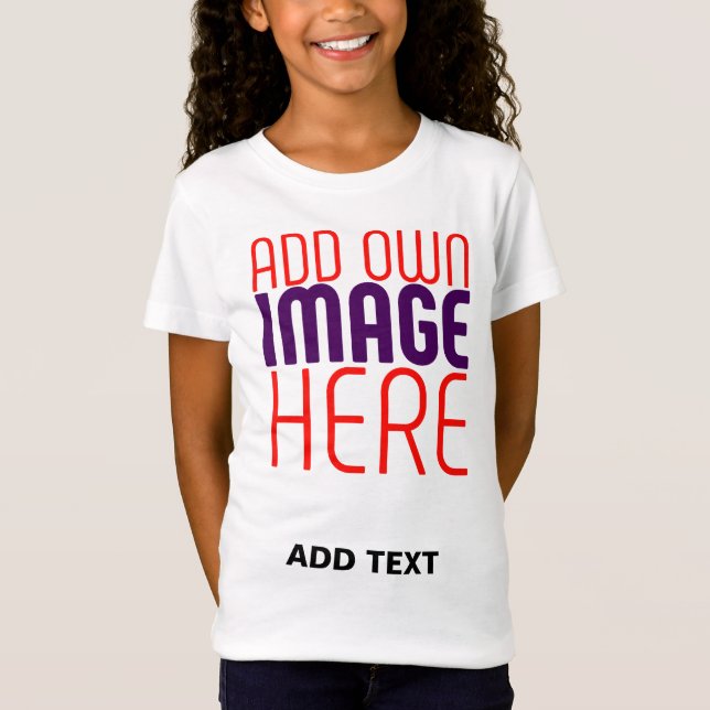 MODERN EDITABLE SIMPLE WHITE IMAGE TEXT TEMPLATE T-Shirt (Front)