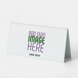 MODERN EDITABLE SIMPLE WHITE IMAGE TEXT TEMPLATE TABLE TENT