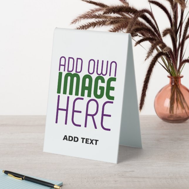 MODERN EDITABLE SIMPLE WHITE IMAGE TEXT TEMPLATE TABLE TENT (In SItu (Table))