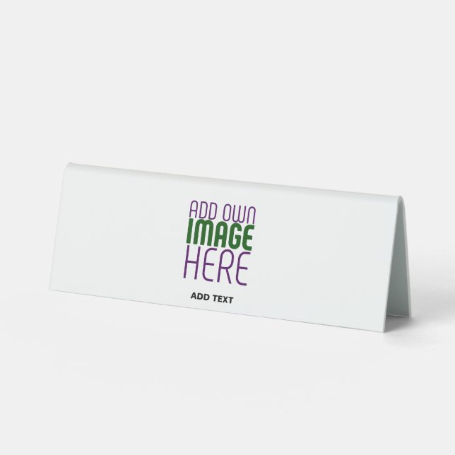 MODERN EDITABLE SIMPLE WHITE IMAGE TEXT TEMPLATE TABLE TENT (Front)