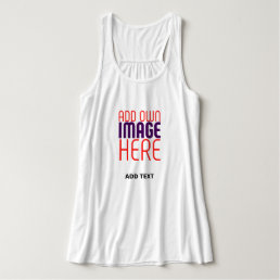 MODERN EDITABLE SIMPLE WHITE IMAGE TEXT TEMPLATE TANK TOP
