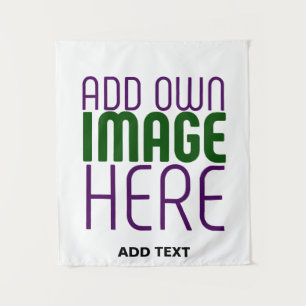 MODERN EDITABLE SIMPLE WHITE IMAGE TEXT TEMPLATE TAPESTRY