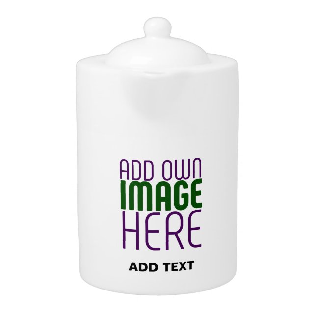 MODERN EDITABLE SIMPLE WHITE IMAGE TEXT TEMPLATE TEAPOT (Front)