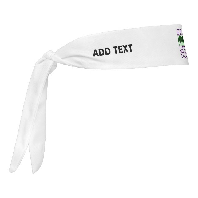 MODERN EDITABLE SIMPLE WHITE IMAGE TEXT TEMPLATE TIE HEADBAND (Rotate 270)