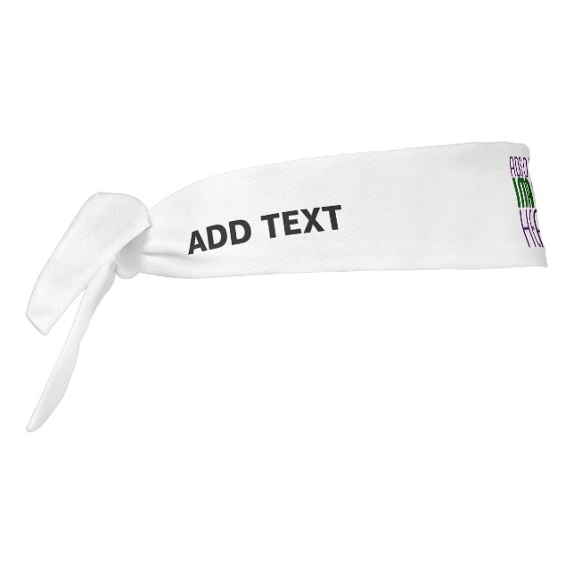 MODERN EDITABLE SIMPLE WHITE IMAGE TEXT TEMPLATE TIE HEADBAND (Rotate 270)