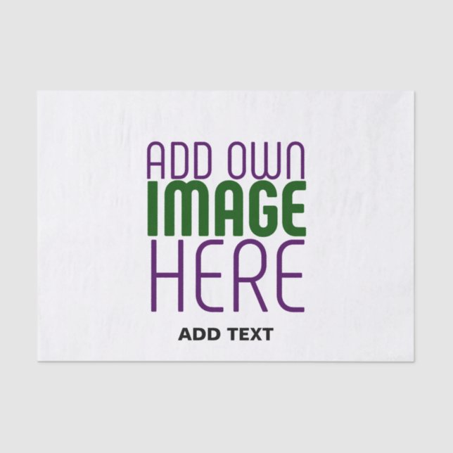 MODERN EDITABLE SIMPLE WHITE IMAGE TEXT TEMPLATE TISSUE PAPER (Front)